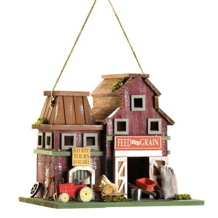 NO SWEAT MY PET 10014257 Farmstead Wood Barnyard Birdhouse NO2661995